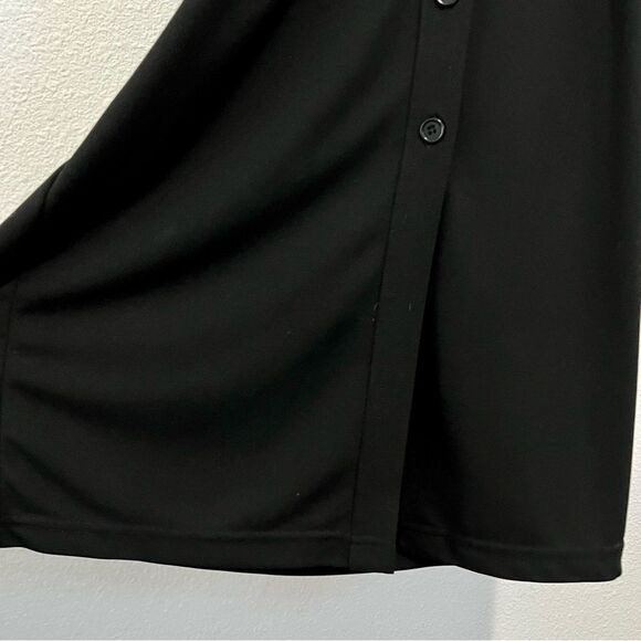 Y2K Maxi Shirt Dress Andrea Jovine Black long Sleeve Button Up Stretch Relaxed S - Picture 8 of 16